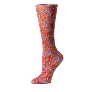 New Bright Paisley 10-18 mmHg Graduated Compression Sock sz 6-12‎ Calf Circ 18"